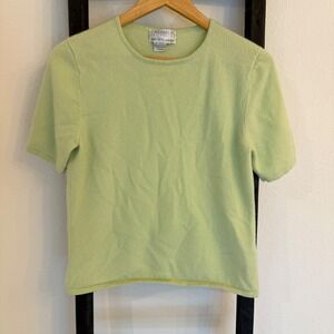 Cashmere Collection Saks Fifth Avenue Women's Short Sleeve Knit Top XL